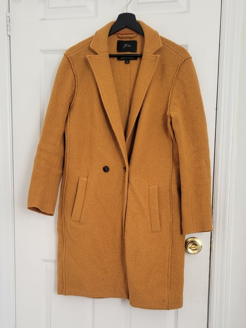 J.crew ITALIAN BOILED WOOL Womens Camel Wool-Blend Single Button Coat